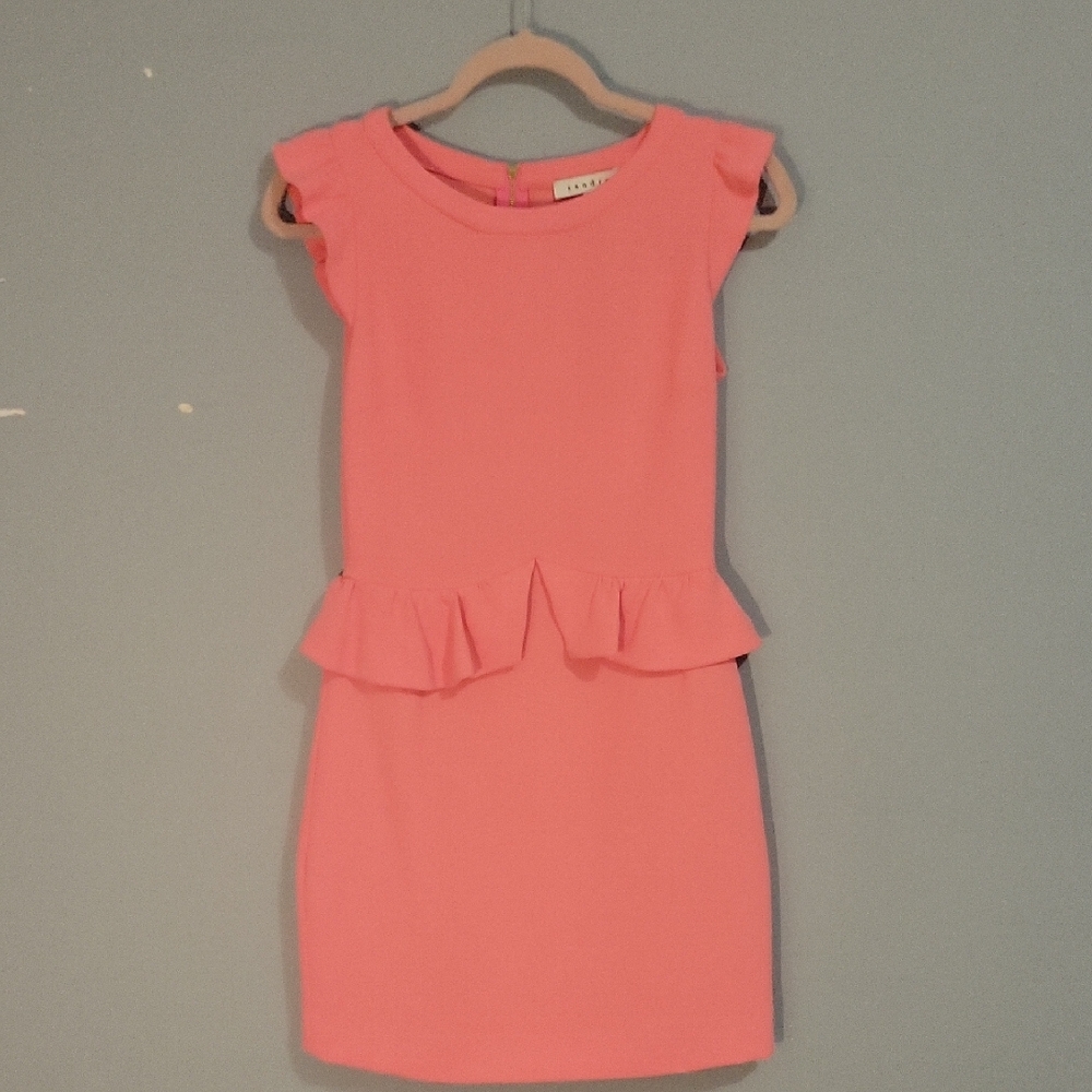 SANDRO Pink Ruffle Women's Casual Dress